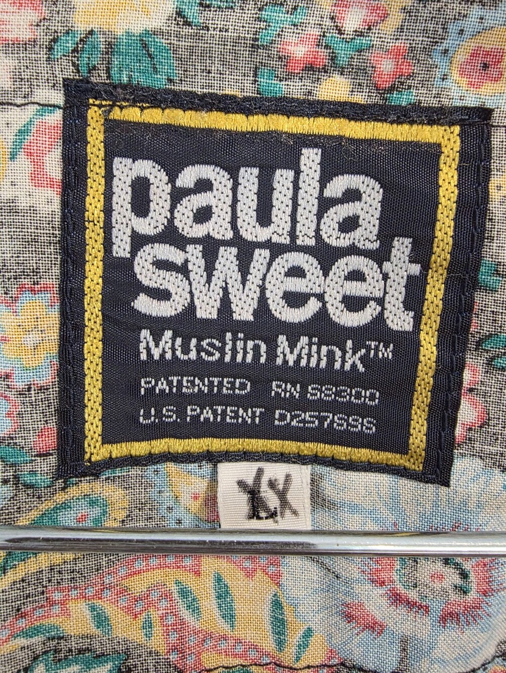 Womens Paula Sweet "Muslin Mink" Art-to-Wear Jacket W/Floral Print & Fringe L - Picture 8 of 8